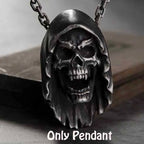 Onlysda Charms pendentif Gold Skull Pendant Necklace Men's Fashion Biker Punk Steel Chain Jewelry Antique Halloween Gift OSDZ035