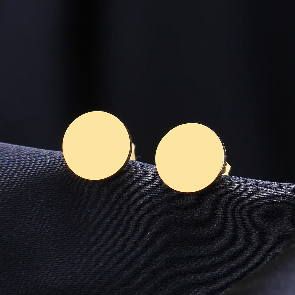 Stainless Steel Earrings Minimalist Round Fashion Stud Earrings Classic Simple Earrings For Women 2022 Jewelry Wedding