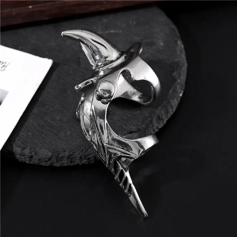 Gothic Punk Knuckle Ring Retro Rhino Gothic Scroll Armor Knuckle Metal Full Ring Cool Ring Men Boyfriend Gift Fine Jewlery
