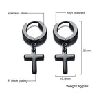 Cross Mini Huggie Hoop Earring — Stainless Steel