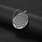 Flower of Life Sacred Geometry Pendant Necklace — Stainless Steel