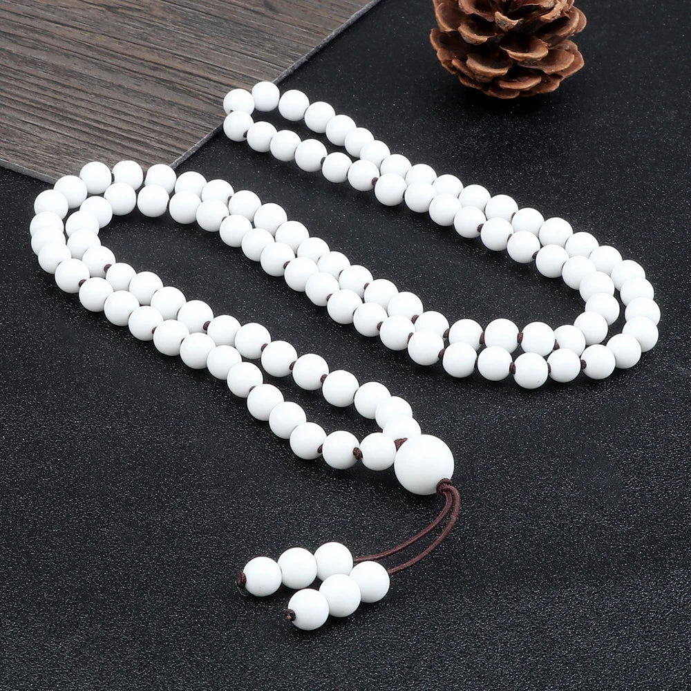 108 Black Lava Onyx Stone Beaded Prayer Bracelet & Necklace For Men Women 6mm Natural Stone Bracelet Charm Jewelry Gift