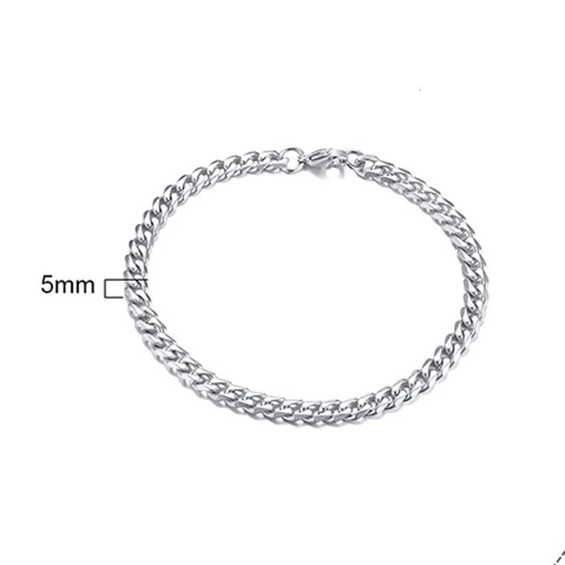 Cuban Curb Chain Bracelet — Stainless Steel