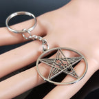 Baphomet Steel Ring Large Hollow Keychains Goat