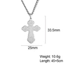 Dawapara Eastern Orthodox Serbian Cross Pendant Necklace Stainless Steel Jewelry Talisman Charm Necklaces