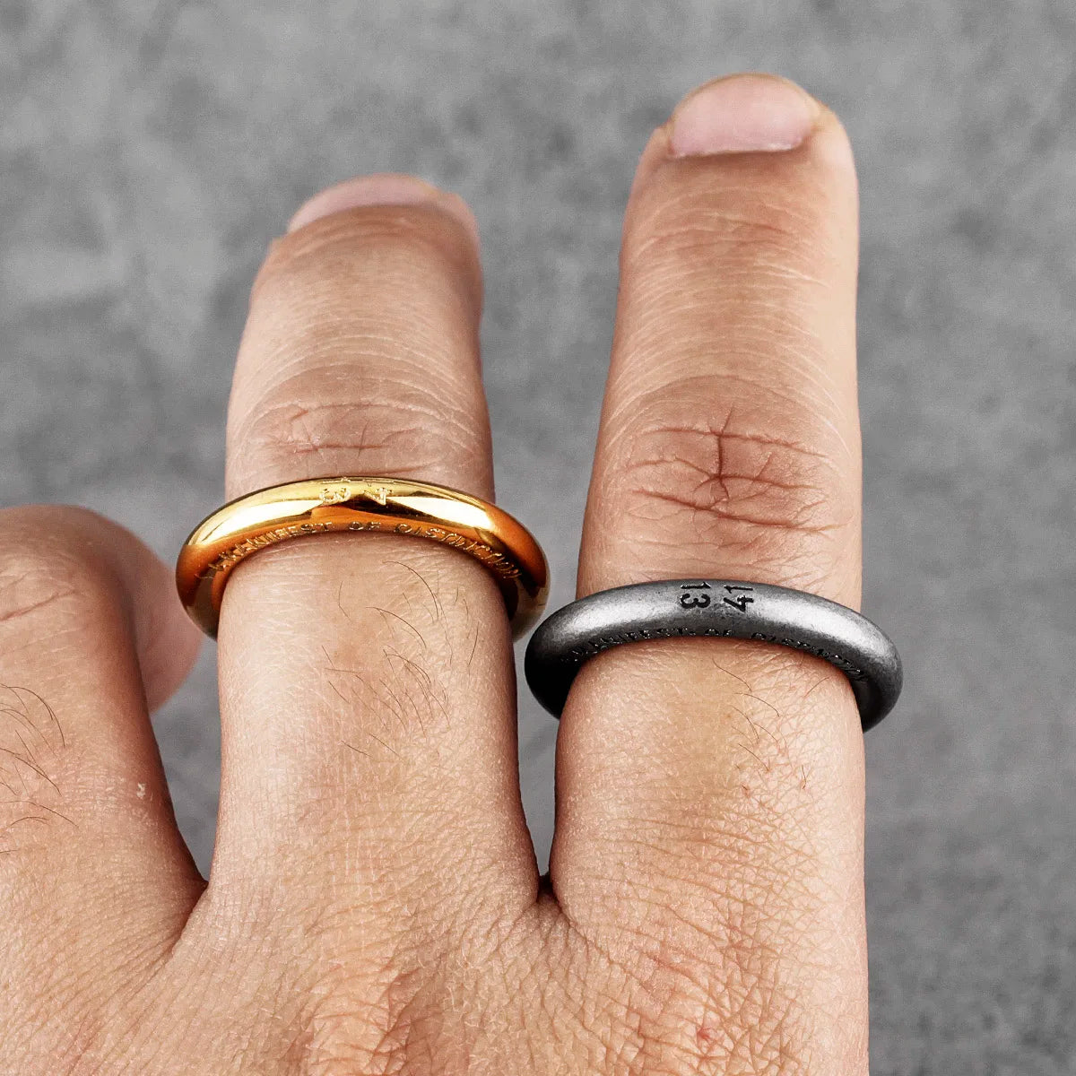 1314 Vintage Simple Stainless Steel Mens Lovers Couple Rings Punk Hip Hop For Male Boyfriend Jewelry Creativity Gift