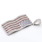 American Flag Pendant — 925 Silver