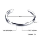 Silver Mobius Cuff Bangle Bracelet — Stainless Steel