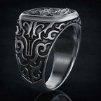 2023 New Trend Dragon Slaying Hero Saint George Rings European American Mythical Thai Silver Retro Stainless Steel