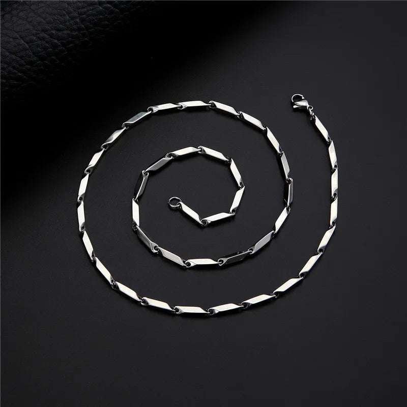 Rhombus Chain Necklace 2mm & 3mm — Stainless Steel, 50cm & 60cm