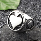 Lucky Ace of Spades Ring for Men — Gambler Band, Stainless Steel