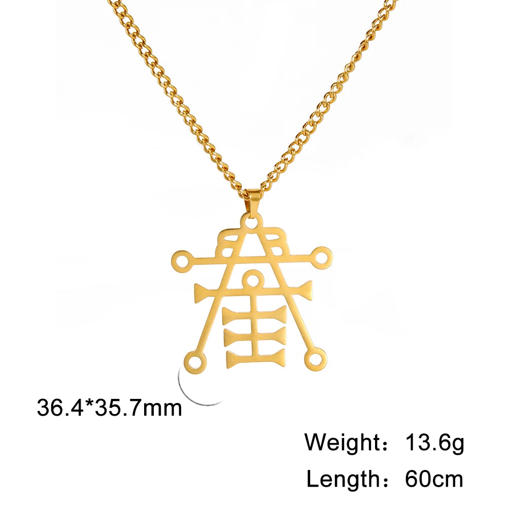 My Shape Sigil of Anubis Ipos Stainless Steel Men Necklace Egyptian God of Decay Embalming Funerals Ankh Gothic Egypt