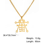My Shape Sigil of Anubis Ipos Stainless Steel Men Necklace Egyptian God of Decay Embalming Funerals Ankh Gothic Egypt