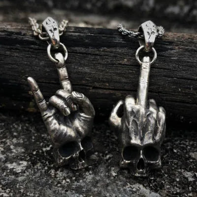 Broken Skull Pendant Necklace — Gothic Vintage