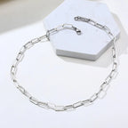 Paper Clip Chain Choker Necklace — Stainless