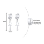 Cross Mini Huggie Hoop Earring — Stainless Steel