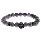 Charm Mens CZ Beaded Bracelets 8mm Bright Black Lava Stone Bracelets Homme Black Matte Bracelets For Women Dropshipping