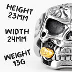 Smoker Soldier Skull Gothic Stainless Steel Mens Rings Punk Hip Hop for Male Boyfriend Biker Jewelry Creativity Gift