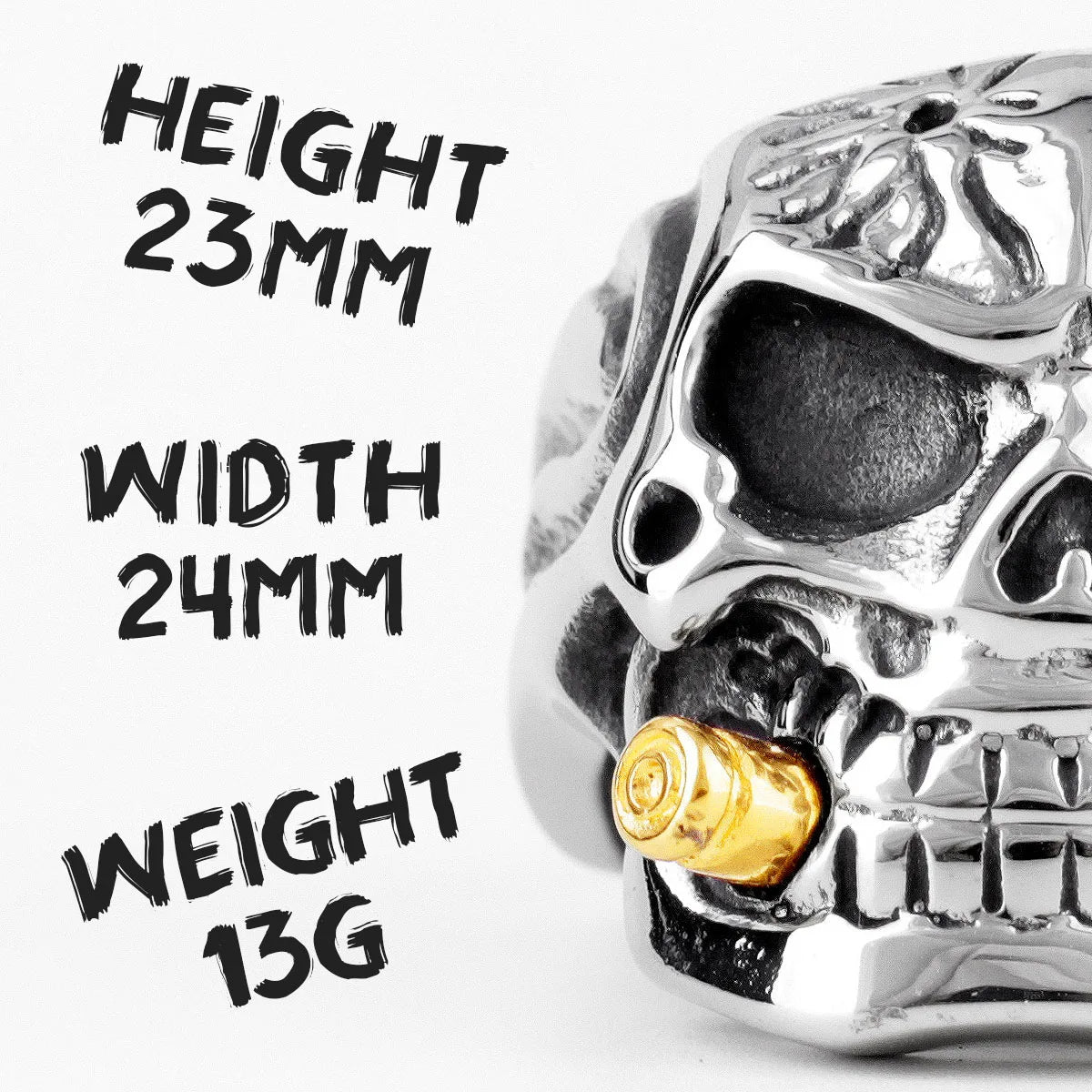Smoker Soldier Skull Gothic Stainless Steel Mens Rings Punk Hip Hop for Male Boyfriend Biker Jewelry Creativity Gift