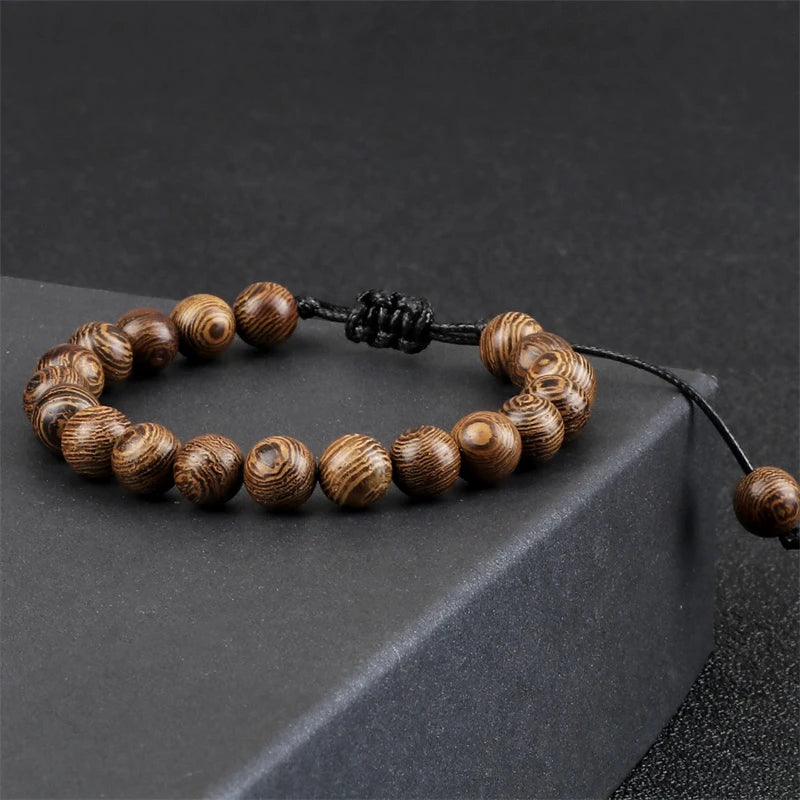 Beads Bracelet Adjustable 8mm Black Onyx Lava Tiger Eye Natural Stone Men Bracelets Healing Yoga Jewelry Gift for Women