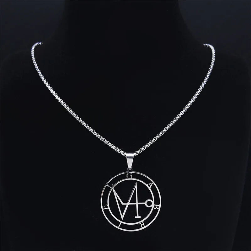 Archangel Gabriel Pendant Necklace — Stainless Steel