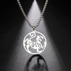 Chinese Mythical Totem Beast Symbol Pendant Necklace Men Talisman Animal Necklace Stainless Steel Amulet Jewelry Gift