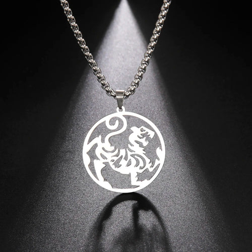Chinese Mythical Totem Beast Symbol Pendant Necklace Men Talisman Animal Necklace Stainless Steel Amulet Jewelry Gift