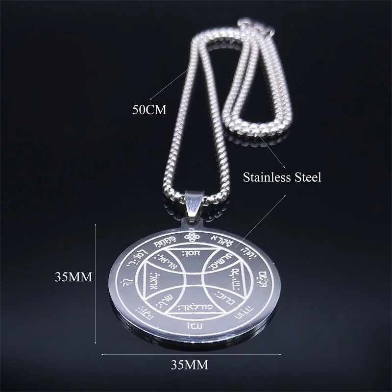 Star Pentacle Silver Pendant Necklace — Stainless Steel