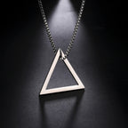 My Shape Punk Triangle Square Stacking Necklaces for Men Stainless Steel Geometric Pendant Necklace Fashion Male Hip Hop Jewelry