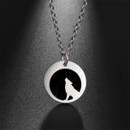 Wolf Moon Pendant Necklace — Silver