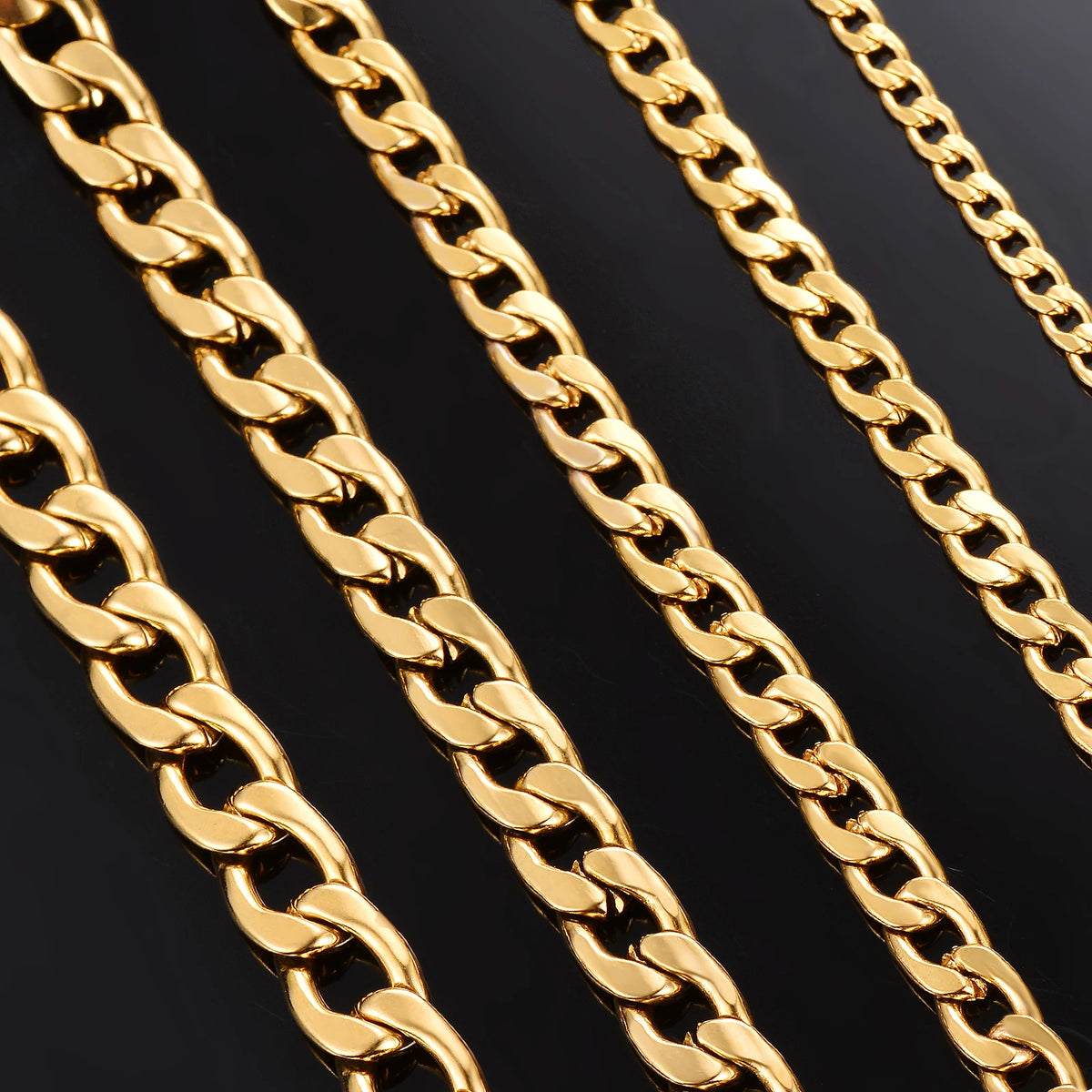 Flat Curb Chain Necklace 9.5mm — Stainless Steel