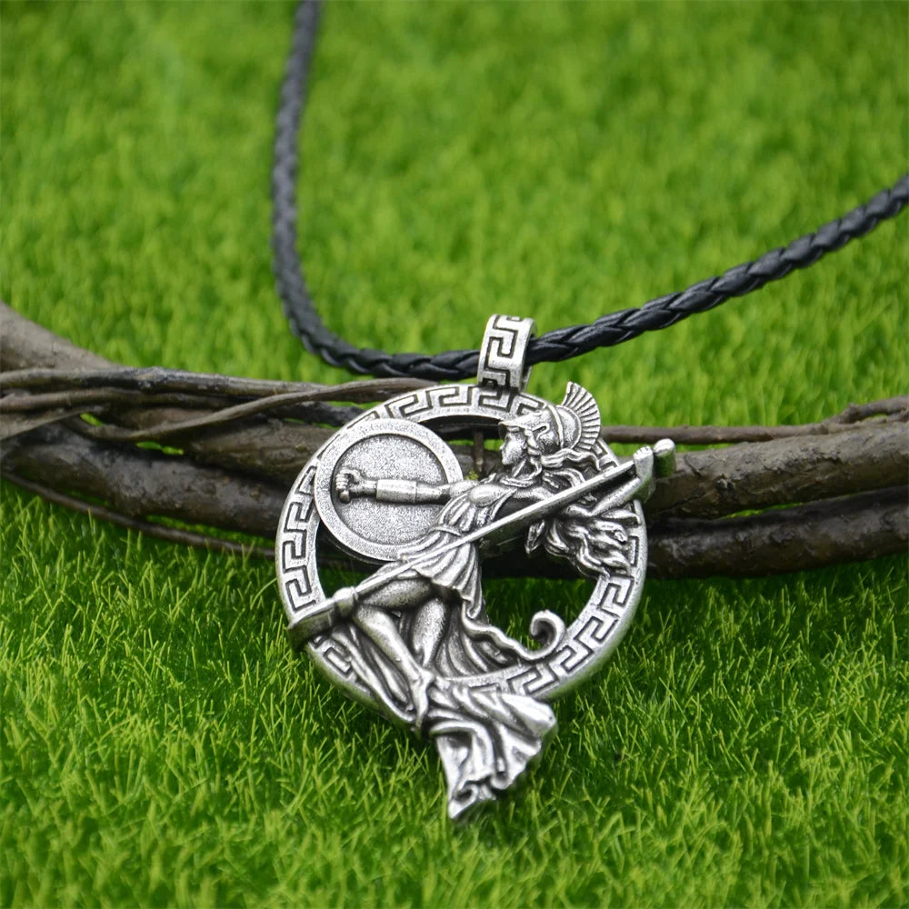 Nostalgia Greek Goddess Roman Mythology Warrior Goddess Minerva Athena Pendant Gothic Necklace For Women Jewelry