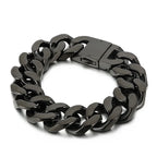 Masculine Brushed Black Stainless Steel Bracelet for Man Men's Bracelets Nickel-Free Hypoallergenic Jewelry Gifts for