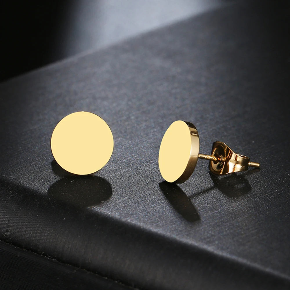 Stainless Steel Earrings Minimalist Round Fashion Stud Earrings Classic Simple Earrings For Women 2022 Jewelry Wedding