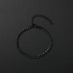 Low Price Width 4MM Stainless Steel Golden Black Chain Bracelet For Men and Women Fashion Gift Jewelry Length 16+5CM