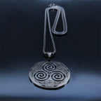 Viking Steel Pendant Vortex Triskele Irish Long