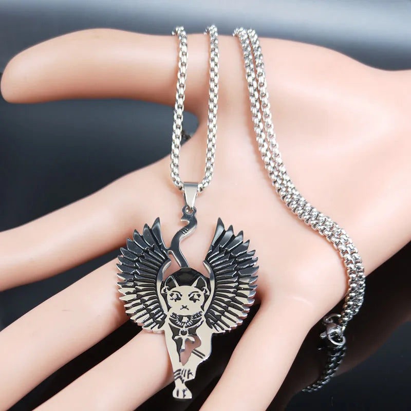 Egyptian Bastet Cat Pendant — Stainless