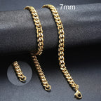 Vnox 18-70cm Curb Chain Necklaces 3-11mm Men's Miami Cuban Link Classic Punk Heavy Metal Stainless Steel Long Women