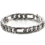 Retro 316L Stainless Steel Cast Metal Bracelet for Men 8MM Pattern Chain Men's Bracelets Male Bikers' Jewelry