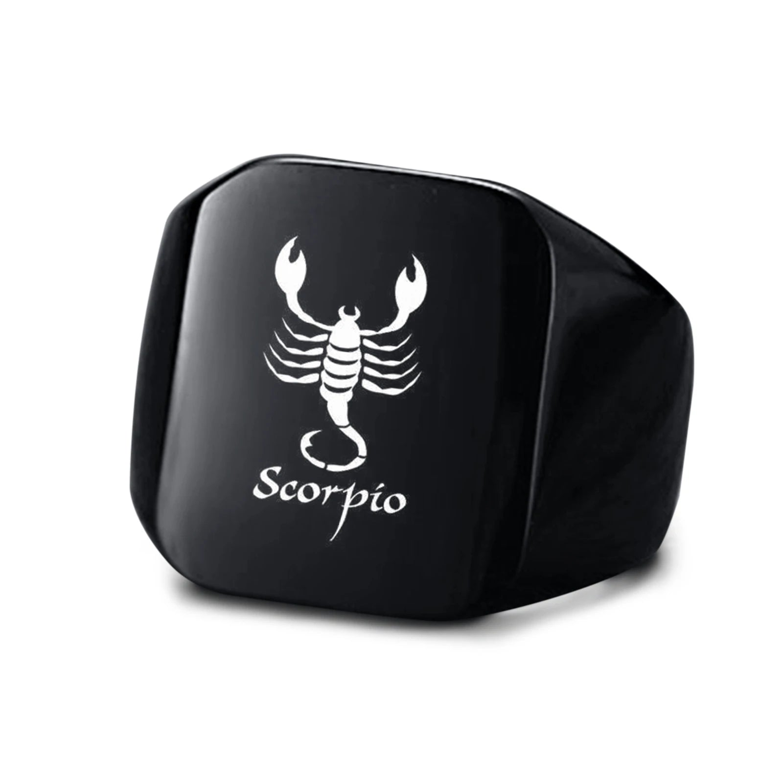 Vnox 18mm Signet Ring For Men Women, The Zodiac 12 Horoscope Constellation Sign Finger Band, Stainless Steel Aries Punk