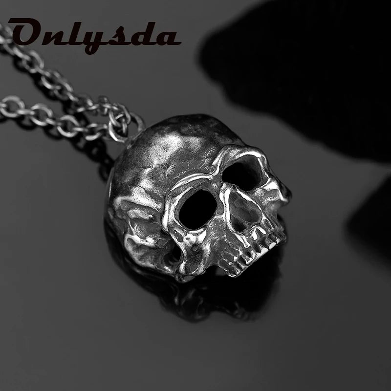 Black Skull Pendant Necklace — 316L Stainless Steel