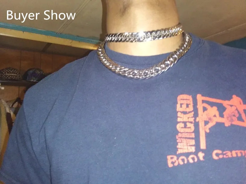 Heavy Curb Cuban Link Chain — Two-Tone