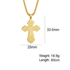 Dawapara Eastern Orthodox Serbian Cross Pendant Necklace Stainless Steel Jewelry Talisman Charm Necklaces