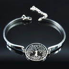 Flower of Life Silver Bracelet — Stainless Steel
