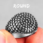 Retro Black Spot Geometry Skull Stainless Steel Mens Rings Simple for Male Boyfriend Biker Jewelry Creativity Gift