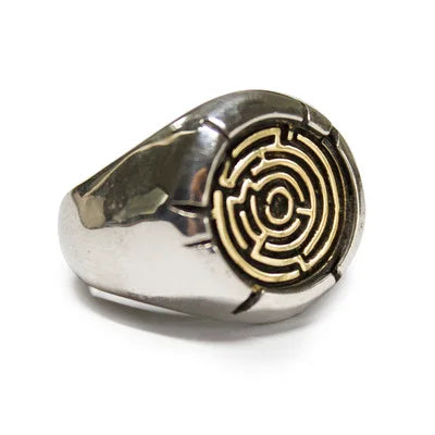 Vintage Gothic Biker Maze Ring — Stainless Steel