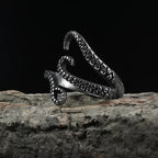 Octopus Tentacle Adjustable Ring — Stainless Steel