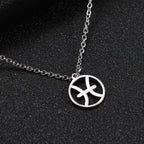 Cazador Zodiac Pendant Necklace for Women 12 Constellation Aries Pisces Gemini Chocher Stainless Steel Jewelry Gold Color Gifts