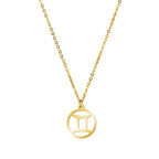Cazador Zodiac Pendant Necklace for Women 12 Constellation Aries Pisces Gemini Chocher Stainless Steel Jewelry Gold Color Gifts