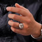 LIKGREAT Vintage Triskele Ring Triple Stainless Steel Signet Ring for Men Spiral Symbol Protection Amulet 2023 New Year